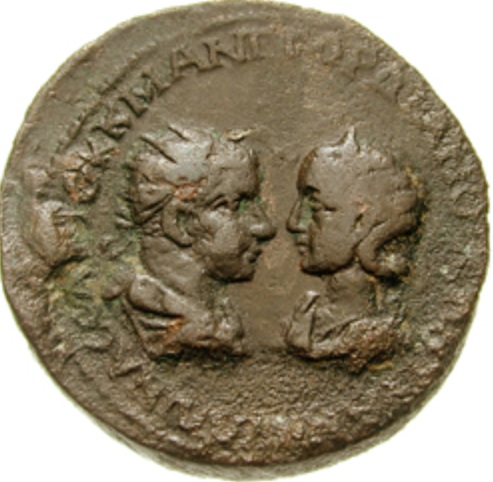 Gordian III and Tranquilina, 238-244 (Singara mint - AE Tetrassaria)